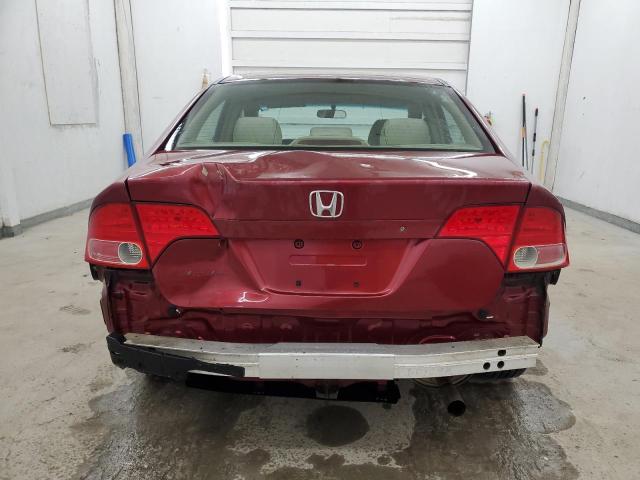 2HGFA16597H510273 - 2007 HONDA CIVIC LX RED photo 6