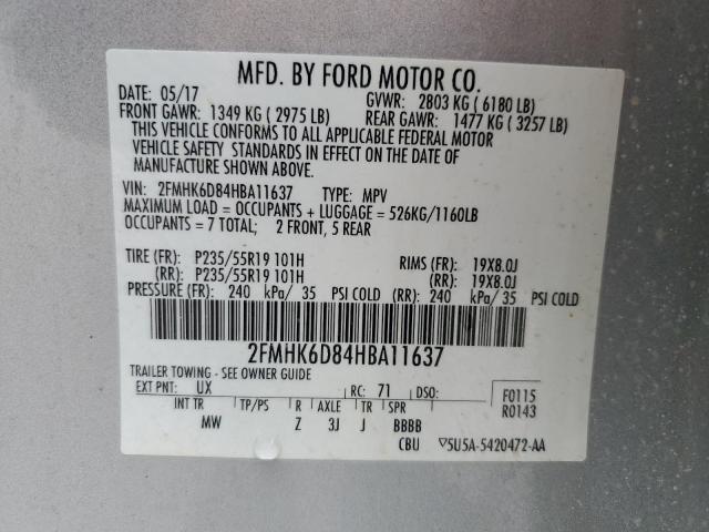 2FMHK6D84HBA11637 - 2017 FORD FLEX LIMITED SILVER photo 14