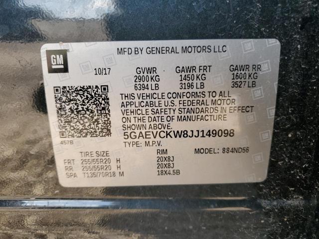 5GAEVCKW8JJ149098 - 2018 BUICK ENCLAVE AVENIR CHARCOAL photo 14