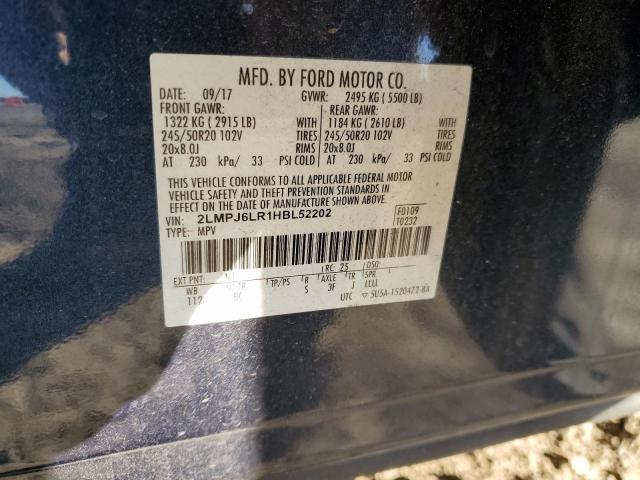 2LMPJ6LR1HBL52202 - 2017 LINCOLN MKX RESERVE Կապույտ լուսանկար 13