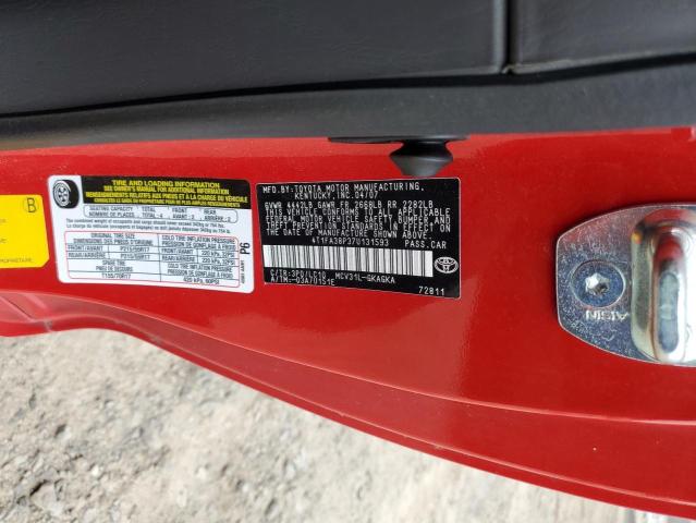 4T1FA38P37U131593 - 2007 TOYOTA CAMRY SOLA SE RED photo 12