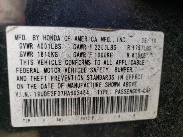 19UDE2F37HA002464 - 2017 ACURA ILX BASE WATCH PLUS BLACK photo 12