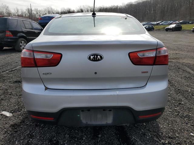 KNADM4A31E6356903 - 2014 KIA RIO LX SILVER photo 6