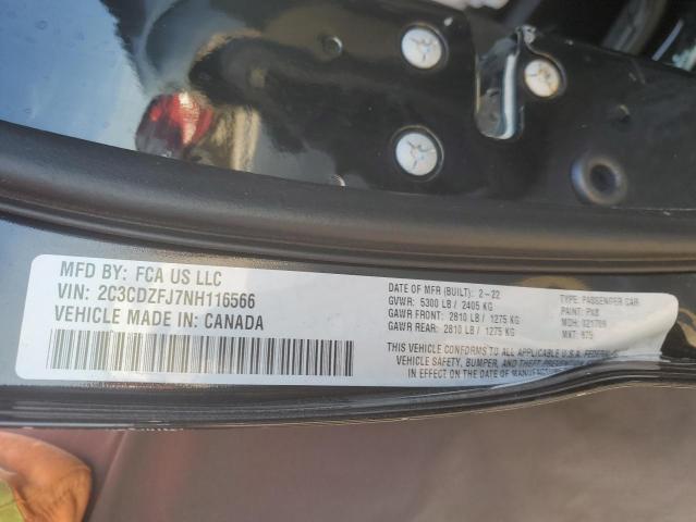 2C3CDZFJ7NH116566 - 2022 DODGE CHALLENGER R/T SCAT PACK BLACK photo 13