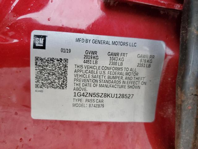 1G4ZN5SZ8KU128527 - 2019 BUICK LACROSSE PREFERRED RED photo 13