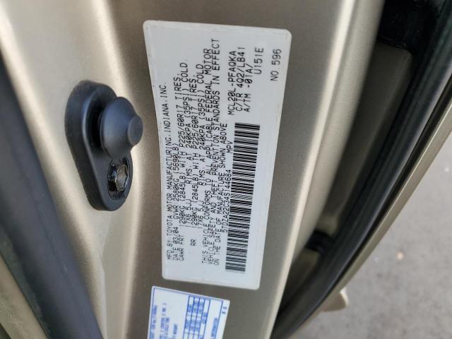 5TDZA22C34S144684 - 2004 TOYOTA SIENNA XLE GOLD photo 13