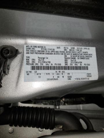 1FADP3F22GL390539 - 2016 FORD FOCUS SE SILVER photo 12