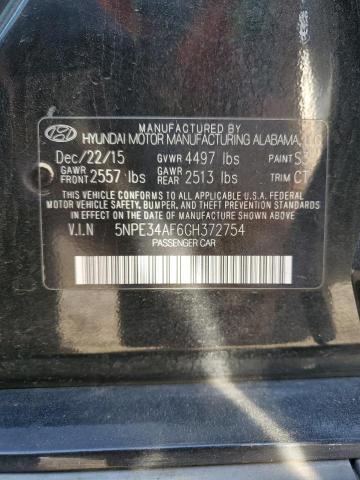 5NPE34AF6GH372754 - 2016 HYUNDAI SONATA SPORT GRAY photo 12