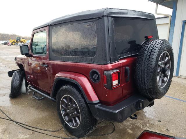 1C4HJXAG8MW741424 - 2021 JEEP WRANGLER SPORT MAROON photo 2