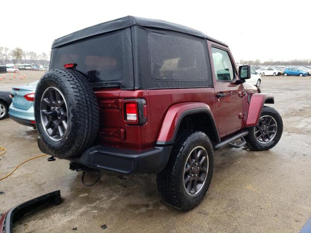 1C4HJXAG8MW741424 - 2021 JEEP WRANGLER SPORT MAROON photo 3