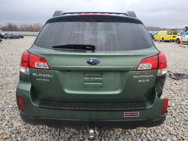 4S4BRDLC9A2372787 - 2010 SUBARU OUTBACK 3.6R LIMITED GREEN photo 6