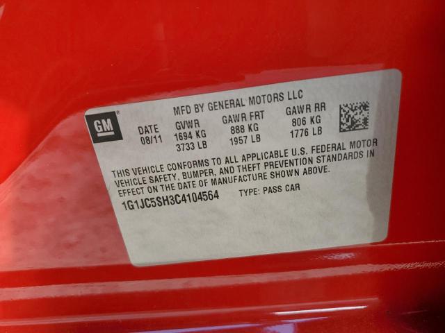 1G1JC5SH3C4104564 - 2012 CHEVROLET SONIC LT RED photo 12