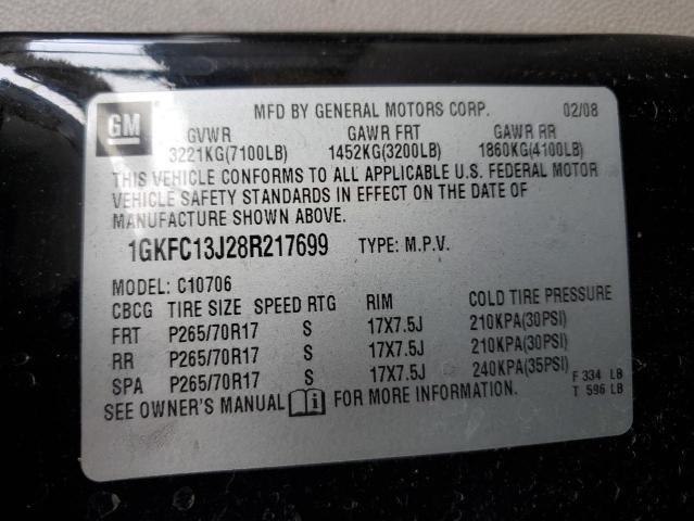 1GKFC13J28R217699 - 2008 GMC YUKON BLACK photo 13