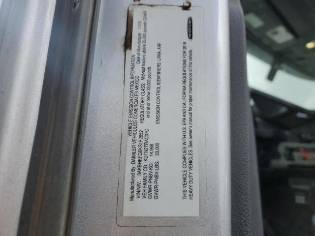 3AKBHKFG6KSLF2852 - 2019 FREIGHTLINER CASCADIA 1 فضي صورة 10