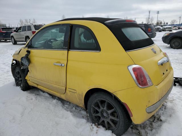 3C3CFFER2CT303413 - 2012 FIAT 500 LOUNGE YELLOW photo 2