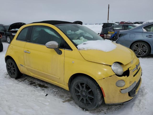 3C3CFFER2CT303413 - 2012 FIAT 500 LOUNGE YELLOW photo 4