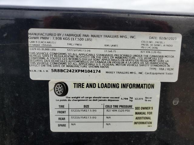 5R8BC242XPM104174 - 2023 MAXX TRAILER BLACK photo 10