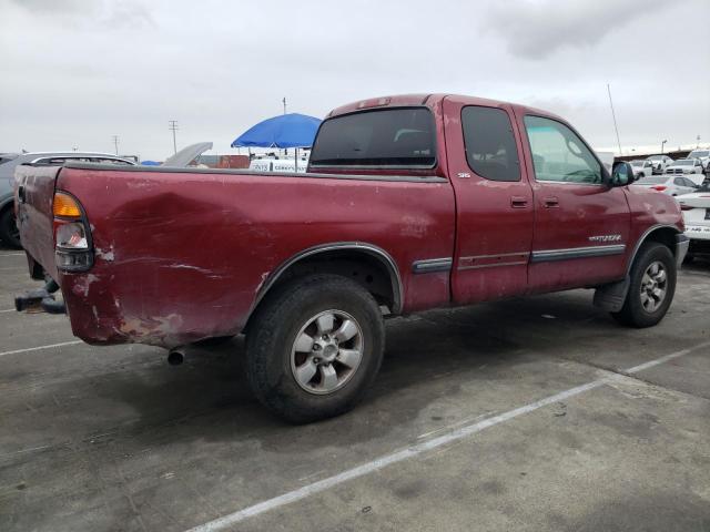 5TBRN341X1S215101 - 2001 TOYOTA TUNDRA ACCESS CAB SR5 BURGUNDY photo 3