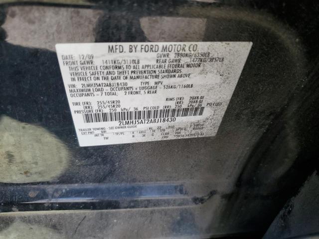 2LMHJ5AT2ABJ18430 - 2010 LINCOLN MKT BLACK photo 13