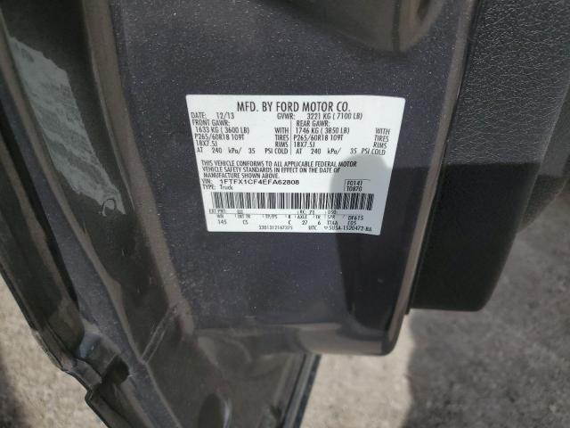 1FTFX1CF4EFA62808 - 2014 FORD F150 SUPER CAB CHARCOAL photo 12