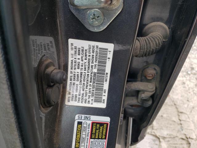 19XFA16979E003582 - 2009 HONDA CIVIC EXL ნაცრისფერი ფოტო 12
