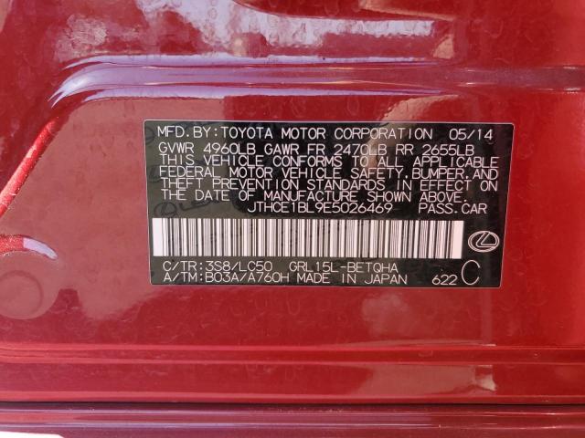 JTHCE1BL9E5026469 - 2014 LEXUS GS 350 RED photo 12