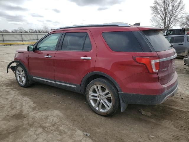 1FM5K8F88GGB41553 - 2016 FORD EXPLORER LIMITED RED photo 2