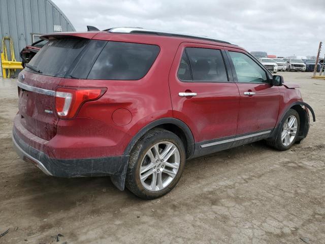 1FM5K8F88GGB41553 - 2016 FORD EXPLORER LIMITED RED photo 3