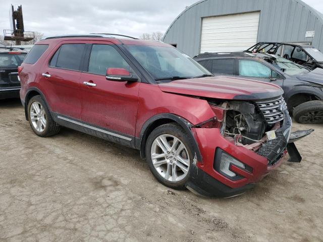 1FM5K8F88GGB41553 - 2016 FORD EXPLORER LIMITED RED photo 4