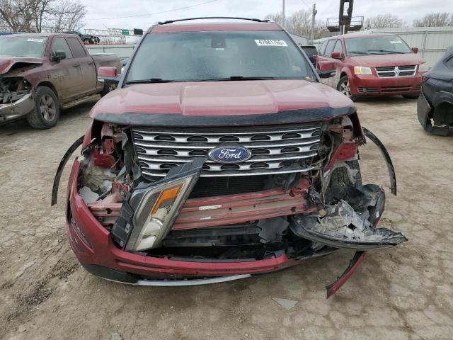 1FM5K8F88GGB41553 - 2016 FORD EXPLORER LIMITED RED photo 5