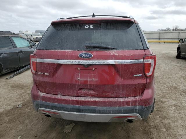 1FM5K8F88GGB41553 - 2016 FORD EXPLORER LIMITED RED photo 6