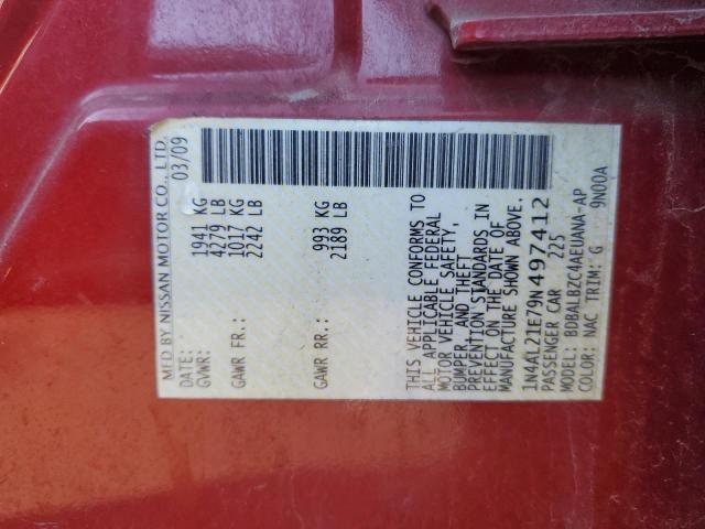 1N4AL21E79N497412 - 2009 NISSAN ALTIMA 2.5 RED photo 14