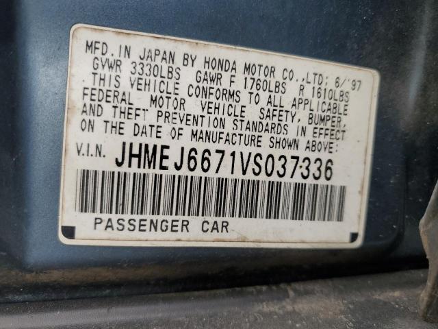 JHMEJ6671VS037336 - 1997 HONDA CIVIC LX BLUE photo 12