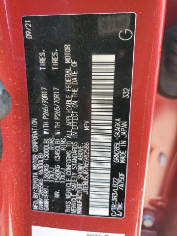 JTENU5JR7N5982586 - 2022 TOYOTA 4RUNNER SR5/SR5 PREMIUM 红色 照片 12