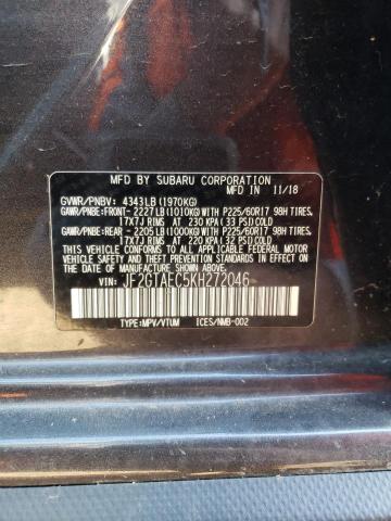 JF2GTAEC5KH272046 - 2019 SUBARU CROSSTREK PREMIUM CHARCOAL photo 12