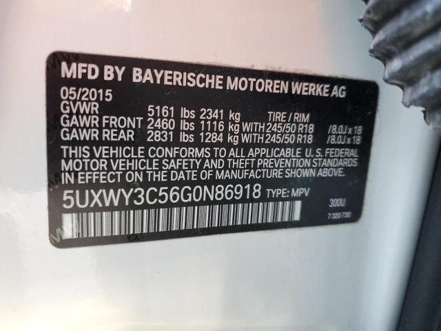 5UXWY3C56G0N86918 - 2016 BMW X3 XDRIVE28D WHITE photo 14