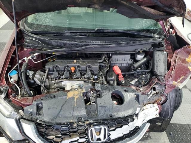 19XFB2F98DE008026 - 2013 HONDA CIVIC EXL მუქწითელი ფოტო 11