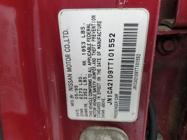 JN1CA21D9TT101552 - 1996 NISSAN MAXIMA GLE RED photo 12