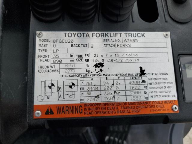 62685 - 2014 TOYOTA FORKLIFT ORANGE photo 10