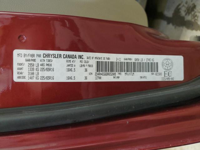 2D4RN4DG6BR652009 - 2011 DODGE GRAND CARA EXPRESS RED photo 13