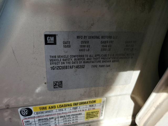 1G1ZC5EB7AF146392 - 2010 CHEVROLET MALIBU 1LT TAN photo 12