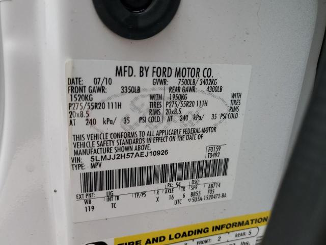 5LMJJ2H57AEJ10926 - 2010 LINCOLN NAVIGATOR WHITE photo 13