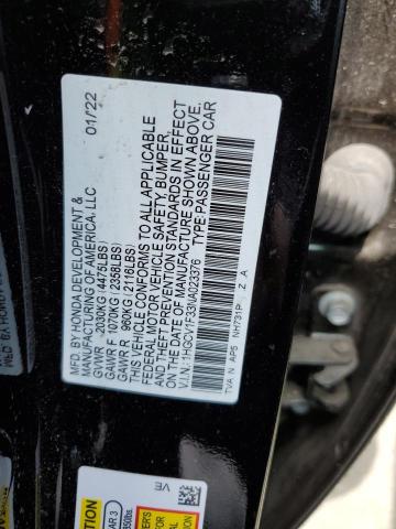 1HGCV1F33NA023376 - 2022 HONDA ACCORD SPORT BLACK photo 13