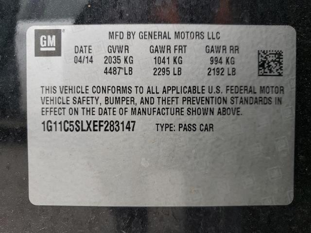 1G11C5SLXEF283147 - 2014 CHEVROLET MALIBU 1LT BLACK photo 12