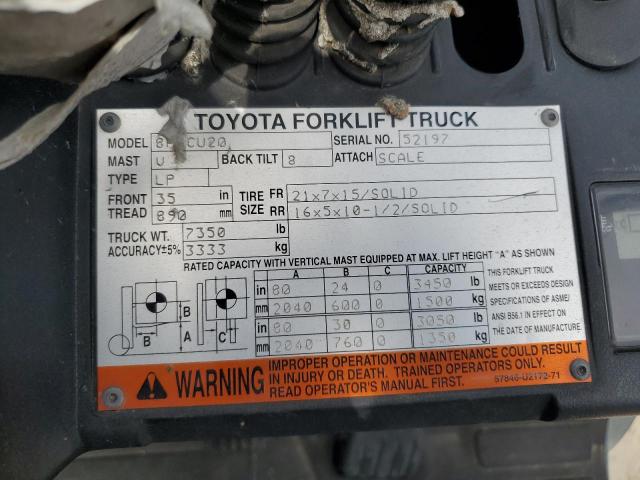 52197 - 2014 TOYOTA FORKLIFT ORANGE photo 10