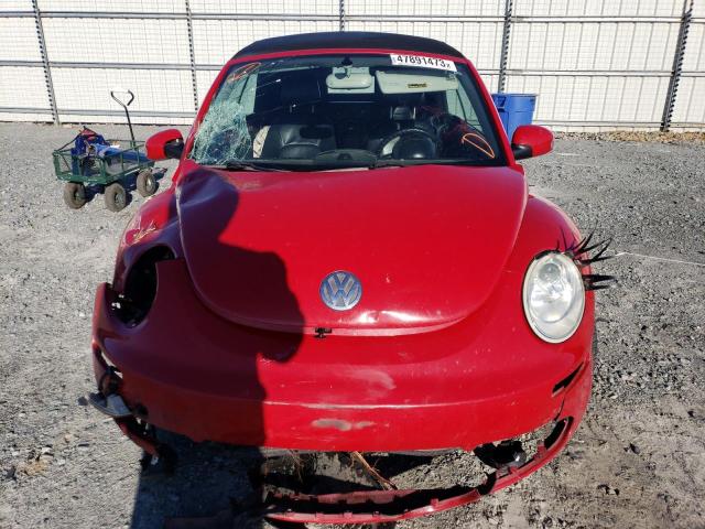 3VWSF31Y46M314346 - 2006 VOLKSWAGEN NEW BEETLE CONVERTIBLE OPTION PACKAGE 2 RED photo 5