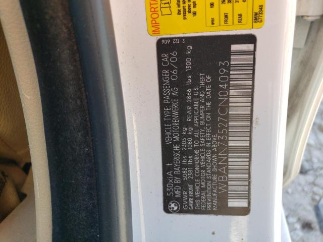 WBANN73527CN04093 - 2007 BMW 530 XIT WHITE photo 12