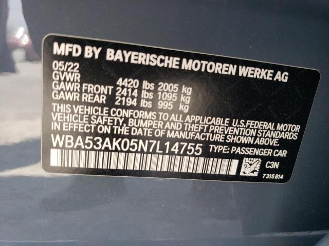 WBA53AK05N7L14755 - 2022 BMW 228I BLUE photo 13