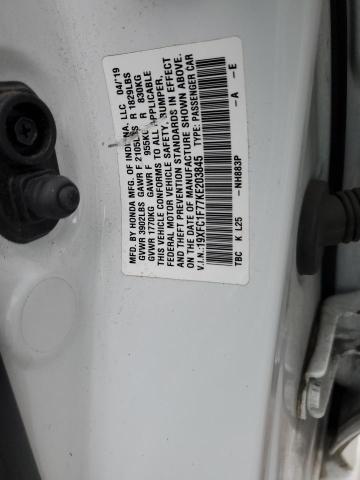 19XFC1F77KE203845 - 2019 HONDA CIVIC EXL Ağ foto 13