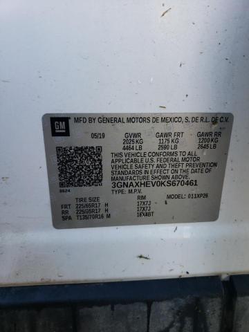 3GNAXHEV0KS670461 - 2019 CHEVROLET EQUINOX LS WHITE photo 12